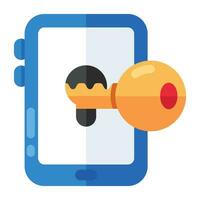 Conceptual flat design icon of mobile access vector