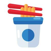 A yummy icon of instant noodles vector