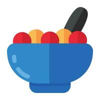 A creative design icon of salad bowl vector