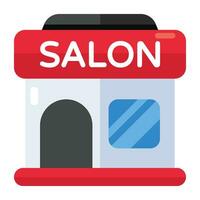 A beautiful design icon of salon building vector