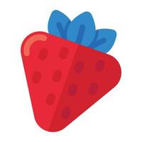 A flat design icon of strawberry vector