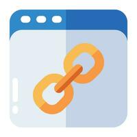 An icon design of linked website vector