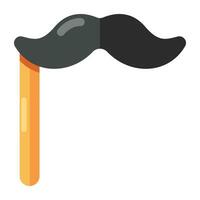 A flat design icon of mustache prop vector