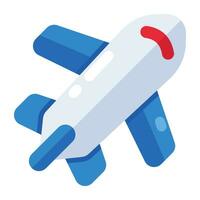 An editable design icon of aeroplane vector