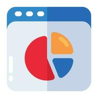 Colored design icon of online statistics vector