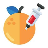 Editable design icon of injecting orange vector