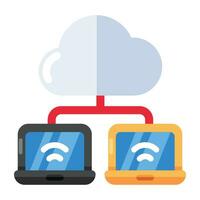 prima descargar icono de nube conectado dispositivos vector