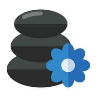 A readily available icon of spa stones, flat design vector