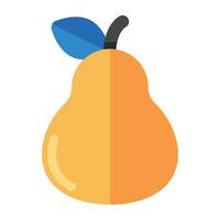 A flat design icon of pear available for download vector