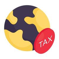 Editable design icon of global tax vector