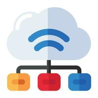 Editable design icon of cloud wifi vector