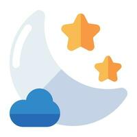 An icon design of cloudy night vector