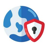 Modern design icon of global security vector