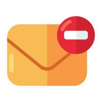 Editable design icon of block mail vector