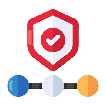 An editable design icon of verified shield vector