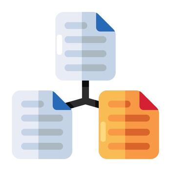 Conceptual flat design icon of file network vector
