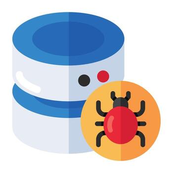 un plano diseño icono de base de datos error vector