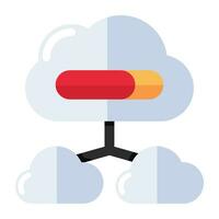 A flat design icon of cloud network vector