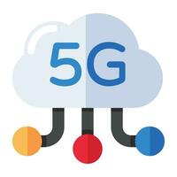 Trendy design icon of cloud 5g network vector