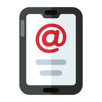 Editable design icon of mobile email vector