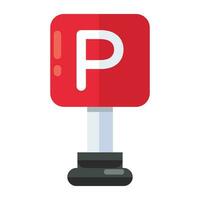 Editable design icon of parking board vector