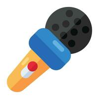 Icon of mic in flat design having editable quality vector