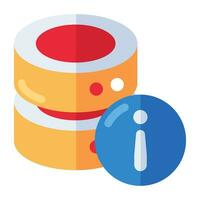 A flat design icon of database info vector