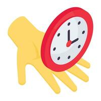 Editable design icon of clock vector