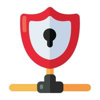 An editable design icon of security shield vector