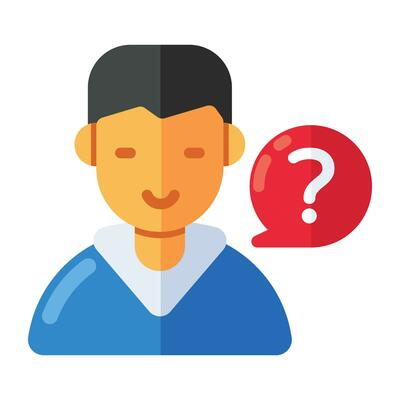 An flat design icon of help chat