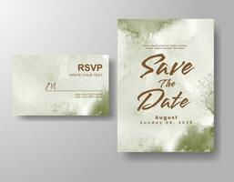 Wedding invitation with abstract watercolor background vector