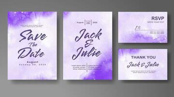 Wedding invitation with abstract watercolor background vector