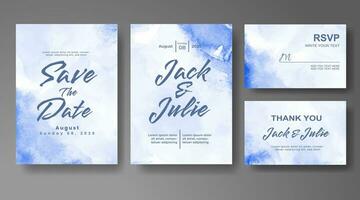 Wedding invitation with abstract watercolor background vector