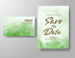 Wedding invitation with abstract watercolor background vector