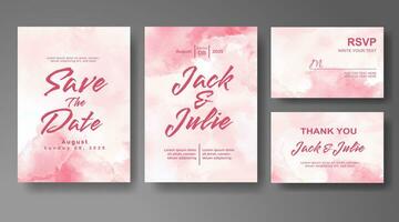 Wedding invitation with abstract watercolor background vector