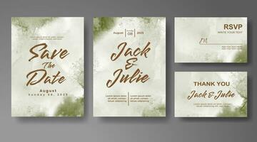 Wedding invitation with abstract watercolor background vector