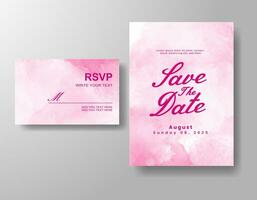 Wedding invitation with abstract watercolor background vector