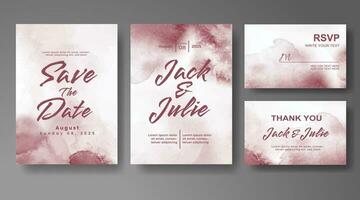 Wedding invitation with abstract watercolor background vector