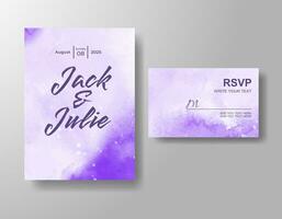 Wedding invitation with abstract watercolor background vector