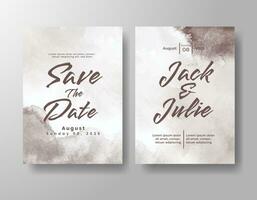 Wedding invitation with abstract watercolor background vector