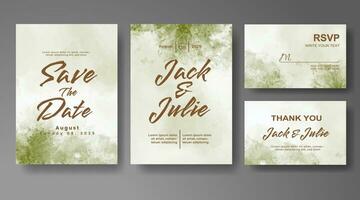 Wedding invitation with abstract watercolor background vector