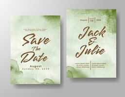 Wedding invitation with abstract watercolor background vector