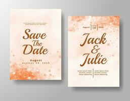 Wedding invitation with abstract watercolor background vector