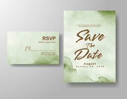 Wedding invitation with abstract watercolor background vector