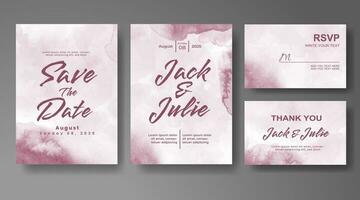 Wedding invitation with abstract watercolor background vector