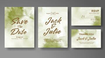 Wedding invitation with abstract watercolor background vector