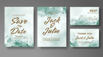 Wedding invitation with abstract watercolor background vector