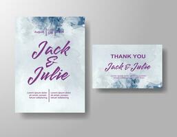 Wedding invitation with abstract watercolor background vector