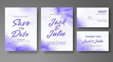 Wedding invitation with abstract watercolor background vector