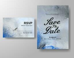 Wedding invitation with abstract watercolor background vector